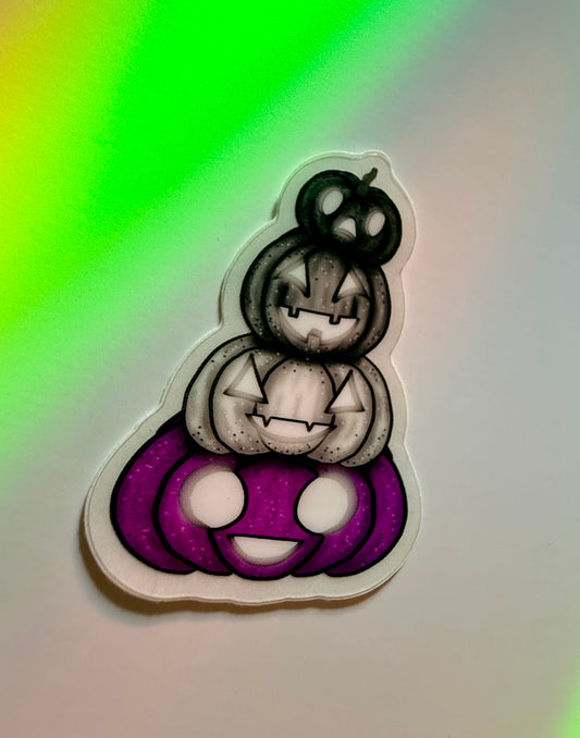 Asexual Pumpkin Stack Clear Stickers
