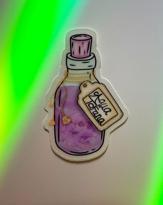 Aqua Tofana Potion Bottle Clear Vinyl Sticker