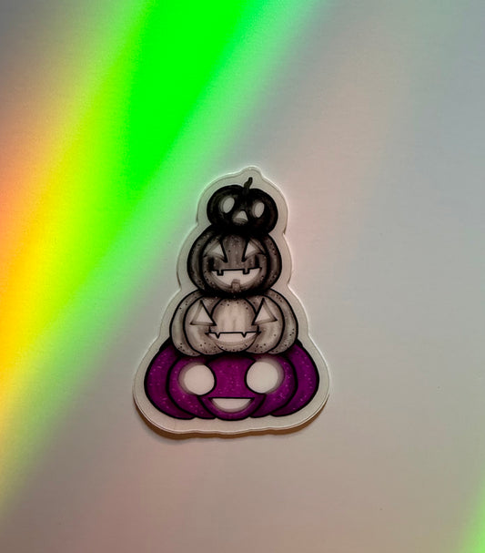 Asexual Pumpkin Stack Clear Stickers
