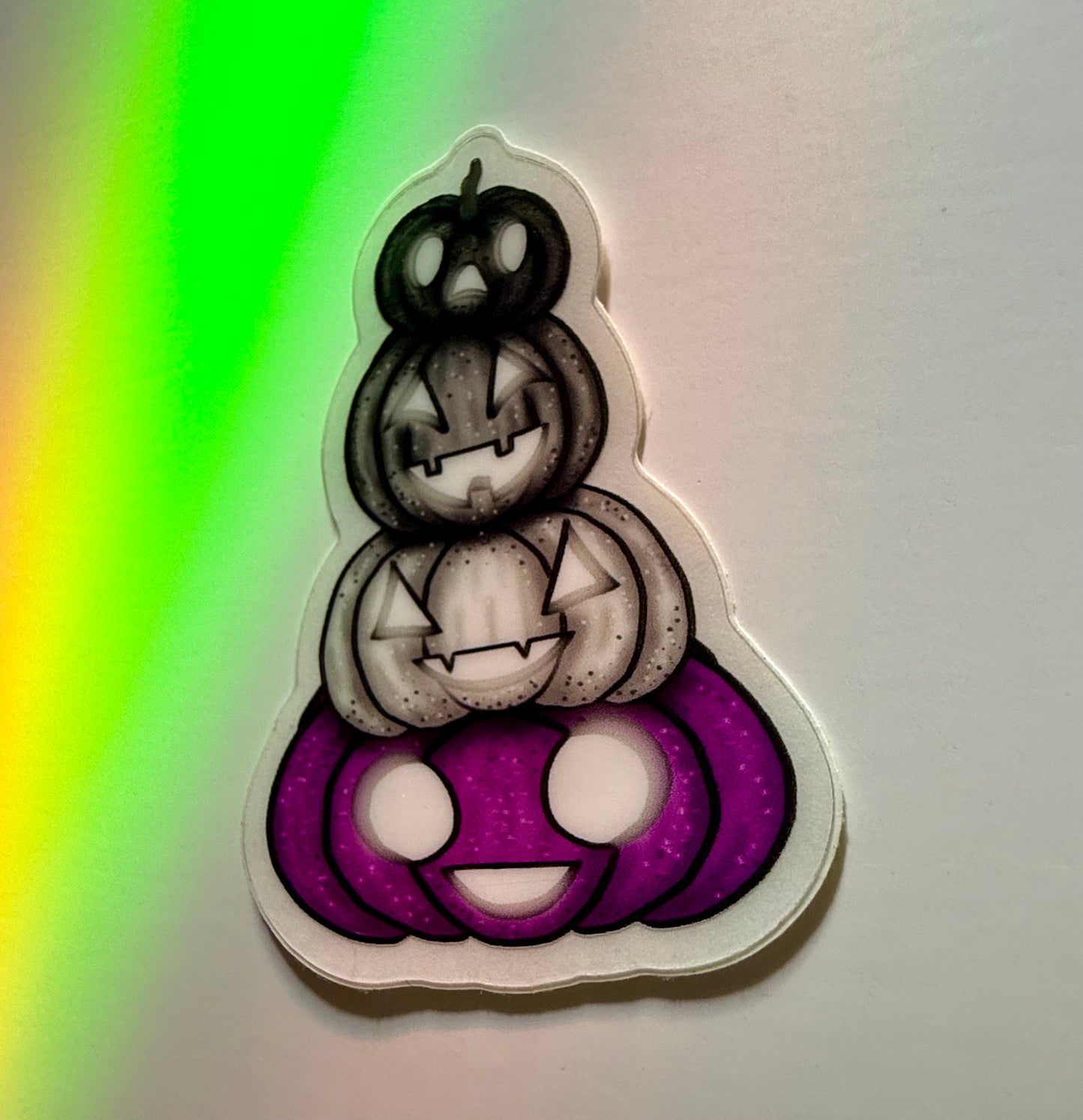 Asexual Pumpkin Stack Clear Stickers
